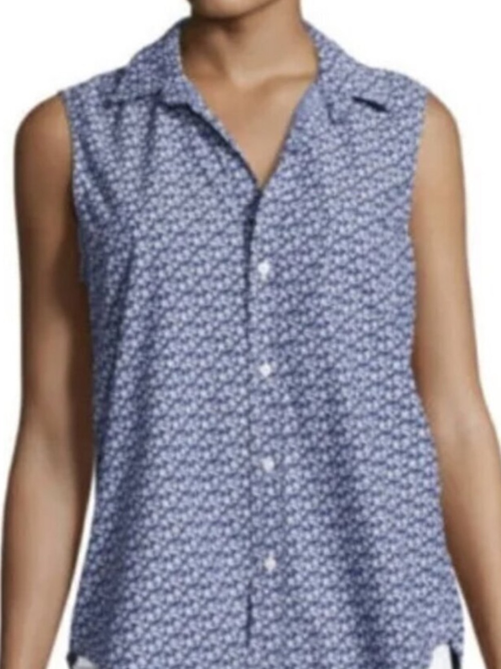 Frank and Eileen Fiona Floral Sleeveless Button Down Size Small